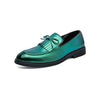 Mocasines sin cordones para hombre con acabado mate, cómodos, para caminar, conducir, zapatos náuticos casuales, Green, 39 2/3 EU