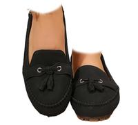 Mocasines Vintage Cómodos para Mujer,Mocasines Ortopédicos Sin Cordones para Mujer,Zapatos para Caminar con Soporte para El Arco,Mocasines Cómodos Y Ligeros con Punta Redonda (Negro,38)
