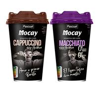 Mocay - Café Frío Listo para Tomar - Pack Mixto de Vasos de Café Listos para Beber - 10 unidades de Cappuccino - 10 unidades de Macchiato Doble 0% - 20 unidades