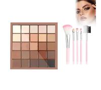 Mocca Eyeshadow Palette, The Nude Edition Eyeshadow Palette, 25 Tonalità, Altamente Pigmentate, Tonalità Marrone e oro, Finiture Opache e Brillanti, Incluye 5 Pinceles para Sombra de Ojos