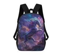 Mochila 17inch Impresa En 3D Galactic Unicorn Fantasy Art Mochilas Escolares Ligeras De Viaje Para Niños Y Niñas, Ideales Para Estudiantes De Secundaria.