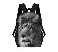Mochila 17inch Impresa En 3D Lion Face Black And White Mochilas Escolares Ligeras De Viaje Para Niños Y Niñas, Ideales Para Estudiantes De Secundaria.
