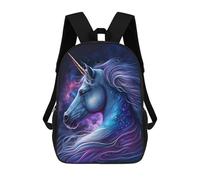 Mochila 17inch Impresa En 3D Magical Unicorn Art Print Mochilas Escolares Ligeras De Viaje Para Niños Y Niñas, Ideales Para Estudiantes De Secundaria.