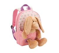 Mochila 21x26cm con conejo de peluche 25cm - rosa claro - Juguete suave y desmontable - Bolsa de jardín infantil con suave juguete de felpa para niños y niñas | 61763