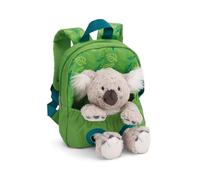 Mochila 21x26cm con koala de peluche 25cm - verde - Juguete suave y desmontable - Bolsa de jardín infantil con suave juguete de felpa para niños y niñas | 61744