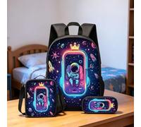 Mochila 3 en 1 para astronauta pequeña de 17 pulgadas, juego de gran capacidad con un estilo moderno y personalizado, exquisitamente diseñado y ampliamente aplicable, por lo que es una opción ideal