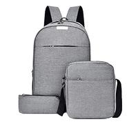 Mochila 3 Piezas Sets Mochila Laptop Mochilas Hombres Negocios Bolsa Hombro Viaje Mochila Escolar Estudiante Casual Adolescente (Color : Azul)