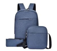 Mochila 3 Piezas Sets Mochila Laptop Mochilas Hombres Negocios Bolsa Hombro Viaje Mochila Escolar Estudiante Casual Adolescente (Color : Azul)