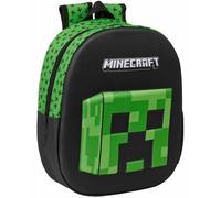 MINECRAFT 3D - Mochila Escolar, con Diseño 3D, Adaptable a Carro, Ideal para Niños de Diferentes Edades, Cómoda y Versátil, Calidad y Resistencia, 27x10x33 cm