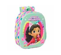 Safta Mochila escolar GABBY'S DOLLHOUSE 3D – adaptable a carro, cómoda – 27x10x33 cm