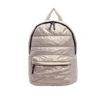 Mochila acolchada con diseño de capullo para mujer de gran capacidad, metálica, acolchada, para viajes, con cremallera, bolsa de hombro escolar con múltiples bolsillos, caqui