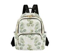 Mochila acolchada de hojas de acuarela para mujer, mochila de día con múltiples bolsillos con cremallera, bolsa de viaje, Hojas de acuarela blanco dorado, Medium, Mochilas Daypack