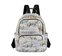 Mochila acolchada de moda con diseño de lobos blancos de invierno para mujer, mochila de viaje ligera e informal, Winter White Wolves 1, Medium, Mochilas Daypack