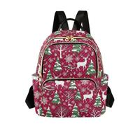 Mochila acolchada de moda para mujer, diseño de árbol de invierno, diseño de copos de nieve, color rojo, mochila de viaje ligera e informal, Árbol de invierno, copo de nieve, rojo, Medium, Mochilas