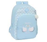 Glowlab CISNES - Mochila Escolar, Adaptable a Carro, Ideal para Niños de Diferentes Edades, Cómoda y Versátil, Calidad y Resistencia, Color Azul Claro