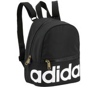 Mochila adidas Linear Mini, peque a bolsa de viaje, negra, blanca y dorada, 26,5 x 21,5 x 12,7 cm