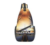 Mochila Airplane Beautiful Poppy Flower Ink Crossbody Bag, Sling Chest Cross Body Bag para Hombres y Mujeres, Utilizado para el Ocio y los Viajes