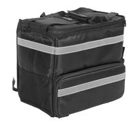 Mochila Aislante para Reparto de Pizza, Cómoda Bolsa Expandible para Comida para Llevar, Camping, Tela Oxford 1680D, Color Negro