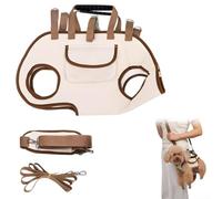Mochila ajustable para transportar mascotas pequeñas, estilo mochila con interior acolchado, material de tela Oxford, forro seguro para transportar perros pequeños y gatos (m metros, marrón)