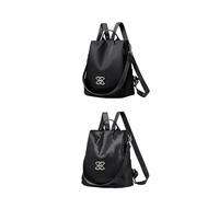 Mochila Antirrobo Bolsa De Hombro Cute Moda Ligera para Mujer Multi Seguridad Casual Senderismo Trave. (Negro B)