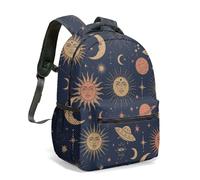 Mochila antropomórfica con estampado de luna creciente y sol de 16 pulgadas, bohemio, celestial, misticismo, desierto, noche estrellada, cielo nocturno, ilustración, 04., L, Casual