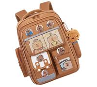Mochila Ardilla Material Escolar, Cartas, Gran Capacidad, Multibolsillo | Animado Tarjetas E Insignias Colgante Bolsa Para Niños Material Escolar Vacaciones Cumpleaños Marrón