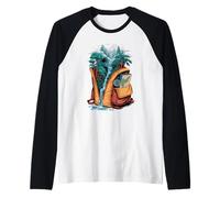 Mochila Aventura Cascada Bosque Mapa Brújula Naturaleza Camiseta Manga Raglan