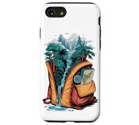 Mochila Aventura Cascada Bosque Mapa Brújula Naturaleza Carcasa para iPhone SE (2020) / 7 / 8