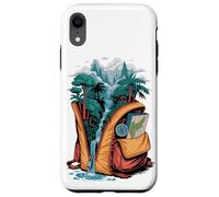 Mochila Aventura Cascada Bosque Mapa Brújula Naturaleza Carcasa para iPhone XR