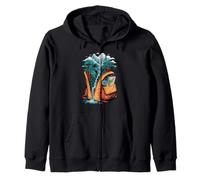 Mochila Aventura Cascada Bosque Mapa Brújula Naturaleza Sudadera con Capucha