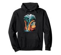 Mochila Aventura Cascada Bosque Mapa Brújula Naturaleza Sudadera con Capucha