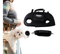 Mochila Bandolera 2 en 1 for Perros: arnés Convertible, Manos Libres, con Clip for Correa(Black,L)