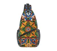 Mochila Bandolera Azulejo Cerámico Mexicano Bolsa De Pecho Multiusos Hombres Mochila Cruzada, Para Libre, Negocio, Montañismo