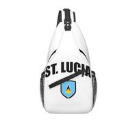 Mochila Bandolera Bandera Deportiva De Santa Lucía Bolso Del Bolso Comodidad Estilo Mochila Cruzada, Para Viajes, Uso Diario, Deportes