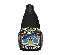 Mochila Bandolera Banderas Antiguas De Santa Lucía Bolso Del Bolso Estilo Con Correa Convertible Cintura Riñonera, Para Deportes, Ciclismo, Uso Diario