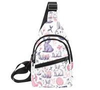 Mochila bandolera convertible, diseño de huevos de Pascua con flores, bolsa de pañales pequeña, mochila de senderismo, Multicolor 03, 11.8x7x1.5in/30x18x4cm