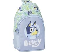 Mochila Bandolera de Bluey - Color Azul - 13x23x7cm - Fabricada en Poliéster - Bandolera Infantil con Asas Ajustables - Compartimento Principal