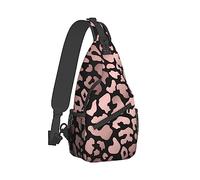 Mochila Bandolera de Gran Capacidad, a la Moda y Duradera, Compatible con Mochila Negra con Estampado de Leopardo y Guepardo de Oro Rosa, Mochila de Hombro Divertida con Correa Ajustable para Hombres