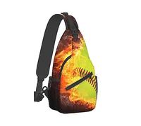 Mochila Bandolera de Gran Capacidad, Moderna y Duradera, Compatible con Fire Flame Softball Baseball Ball Daypack, Cross Body Funny Shoulder Sack con Correa Ajustable para Hombres y Mujeres de Viaje