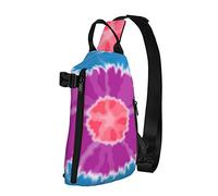 Mochila Bandolera de Moda Bolso de Hombro Cruzado Ligero Espiral Tie Dye Abstract Rainbow Swirl, Mochila de Pecho al Aire Libre con Correa Ajustable para Ciclismo Gimnasio Senderismo