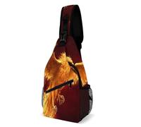 Mochila bandolera de moda, mochila cruzada Fire Fox Art, mochila de hombro, bolso de mano, mochila deportiva para exteriores, bolsa de viaje para hombres y mujeres.