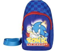 Mochila Bandolera de Sonic - Color Azul - 13x23x7cm - Fabricada en Poliéster - Bandolera Infantil con Asas Ajustables - Compartimento Principal