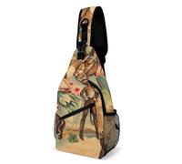 Mochila bandolera estilo vaquera estilo rústico americano sexy para hombre y mujer, estilo bandolera de hombro y pecho.
