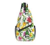 Mochila Bandolera Lindos Gnomos Flower Bolso Cruzado De Pecho Ligera Hombres Bandoleras Cruzada, Para Ciclismo, Negocio, Colegio