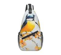 Mochila bandolera para hombre, diseño de limonero, pájaros y flores, mochila de viaje para senderismo