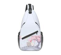 Mochila bandolera para hombres mochila romántica romántica casual de melocotón y Goma Mochi Cat con bandolera para senderismo