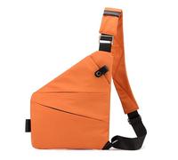 Mochila Bandolera pequeña for Hombre y Mujer, Resistente al Agua, for el Pecho, de Viaje, for Deportes y Actividades al Aire Libre.(Orange,Left)