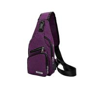 Mochila bandolera tipo bandolera para hombre y mujer, impermeable, para senderismo, color morado