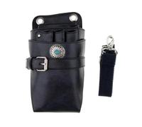 Mochila Barberia Funda de cuero for tijeras, funda con cinturón, for peluqueros, estilistas, tijeras de barbero, tijeras de peluquería, soporte de cintura(Black)