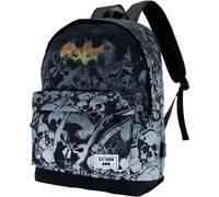 Mochila Batman 73681 Negro Unisex - Cierre con Cremalleras - Asas Acolchadas y Regulables - Bolsillo Exterior con Cremallera